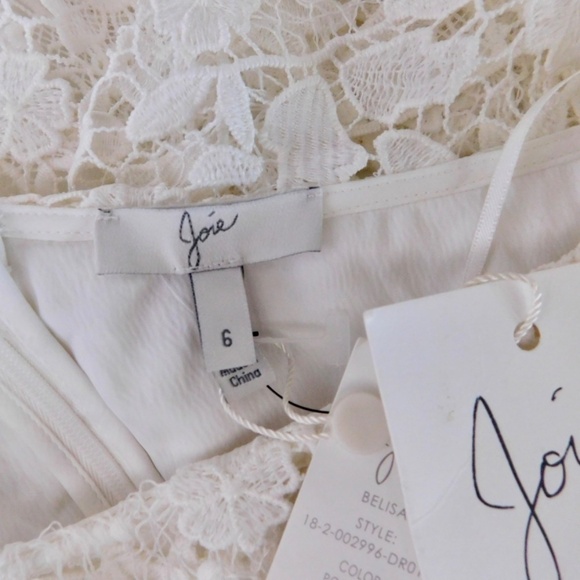 NWT!! JOIE Belisa White Lace Dress One Shoulder Porcelain Bridal Rehearsal 6 - Picture 13 of 16